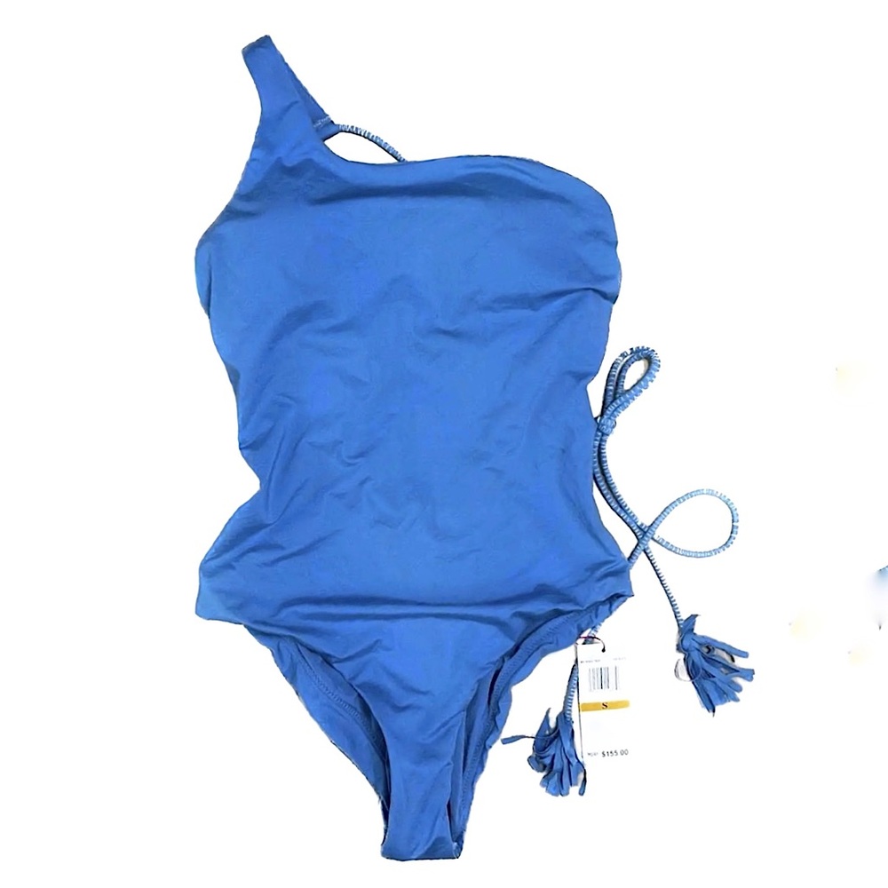 Red Carter Lace Back One Shoulder Swimsuit Women’s Blue Size S